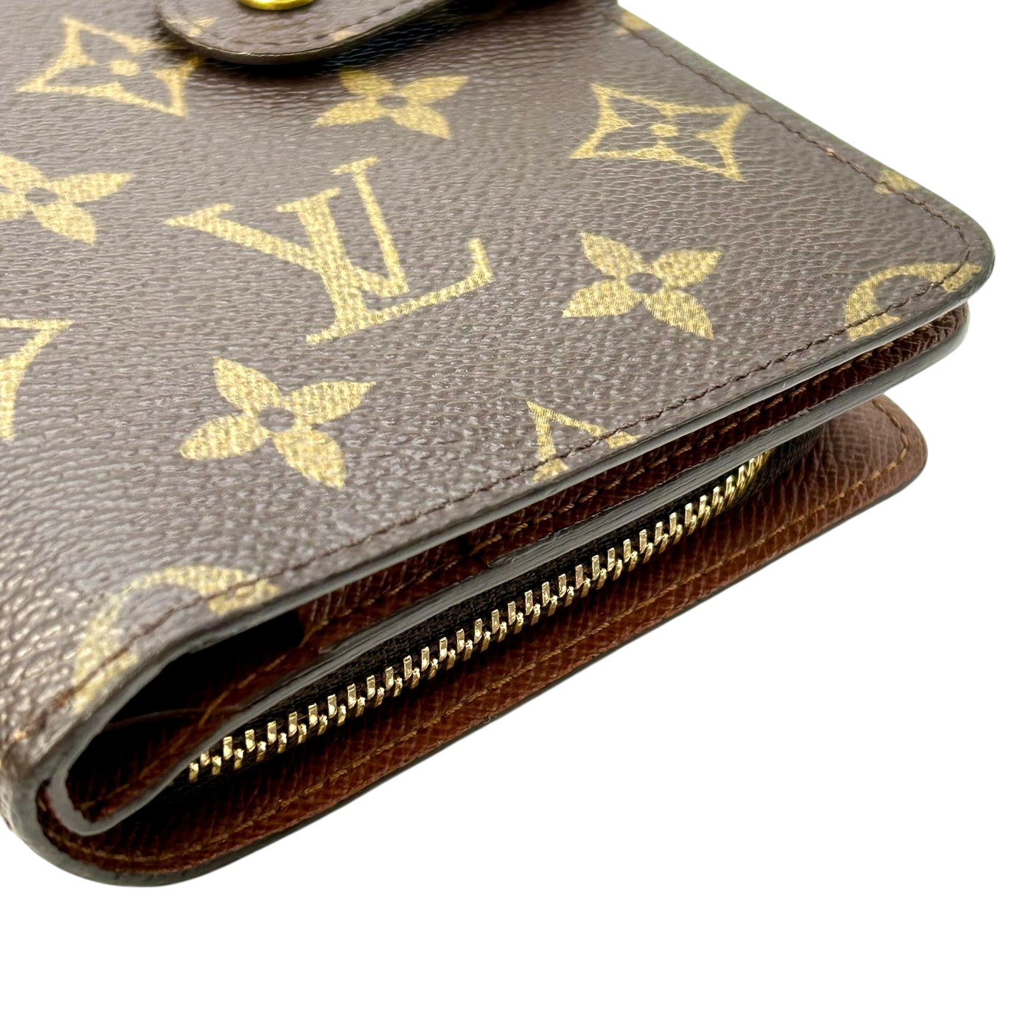 Louis Vuitton Monogram Canvas Portefeuille Porte Papier Zip Bifold Compact Wallet - Brown - 32441 