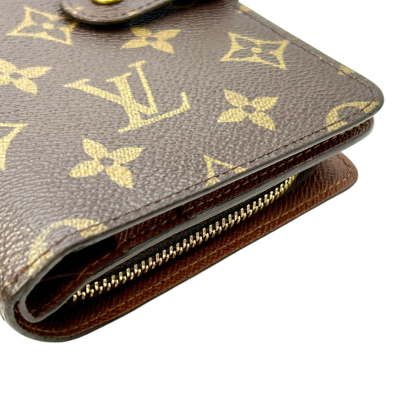Louis Vuitton Monogram Canvas Portefeuille Porte Papier Zip Bifold Compact Wallet - Brown - 32441 