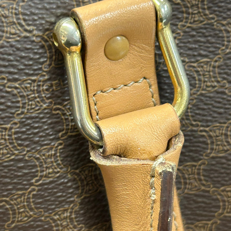 CELINE Macadam Boston Canvas Handbag - Brown 