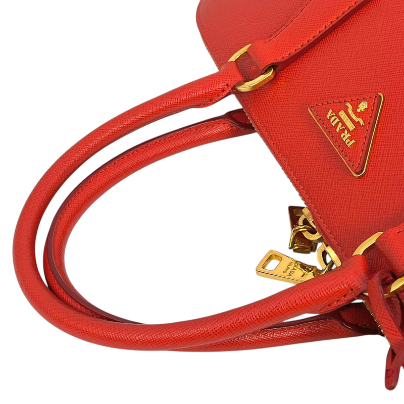 PRADA Galleria Saffiano Leather Handbag - Red 