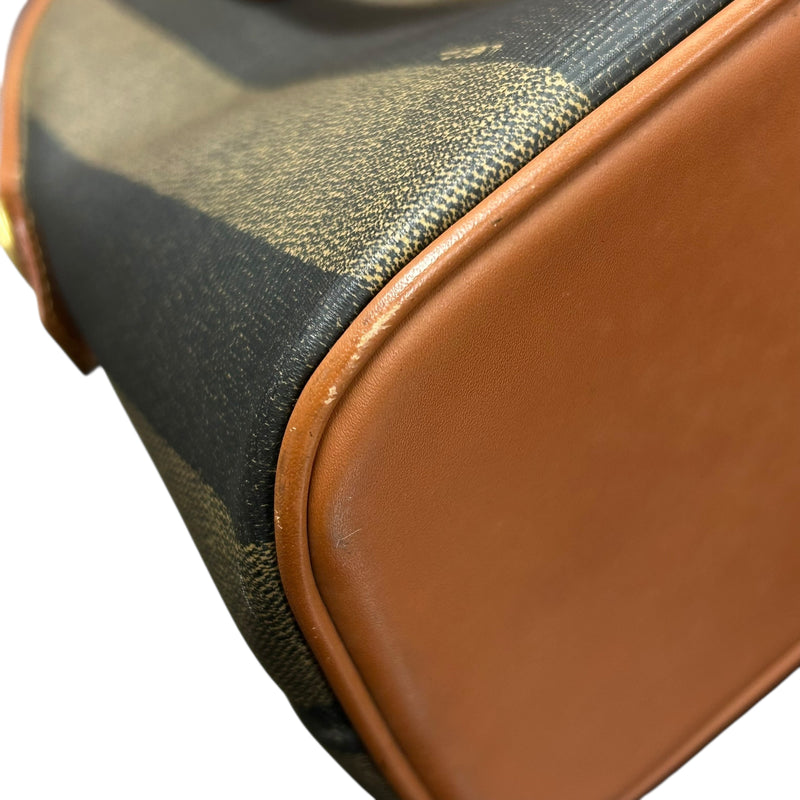 FENDI ペカン ロゴ ストライプ ハンドバッグ - ブラウン