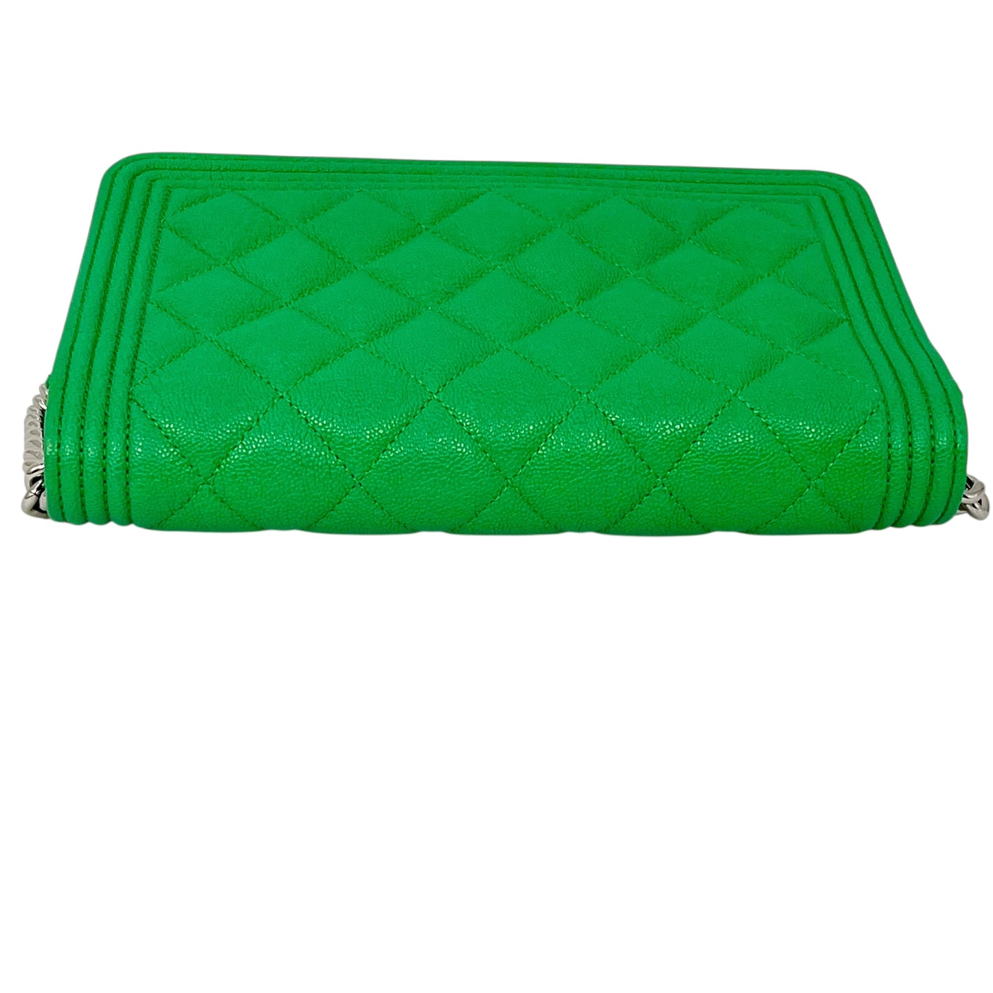 CHANEL Boy Chanel Caviar Leather Chain Wallet Shoulder Bag - Green 