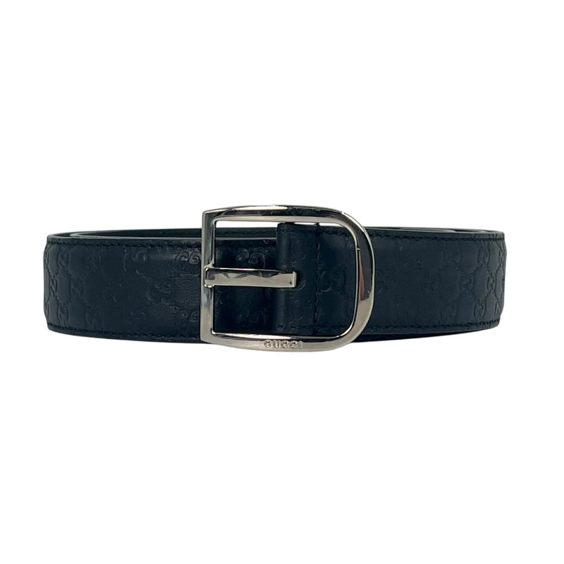 GUCCI Micro Guccissima Leather Belt - Black 31984 