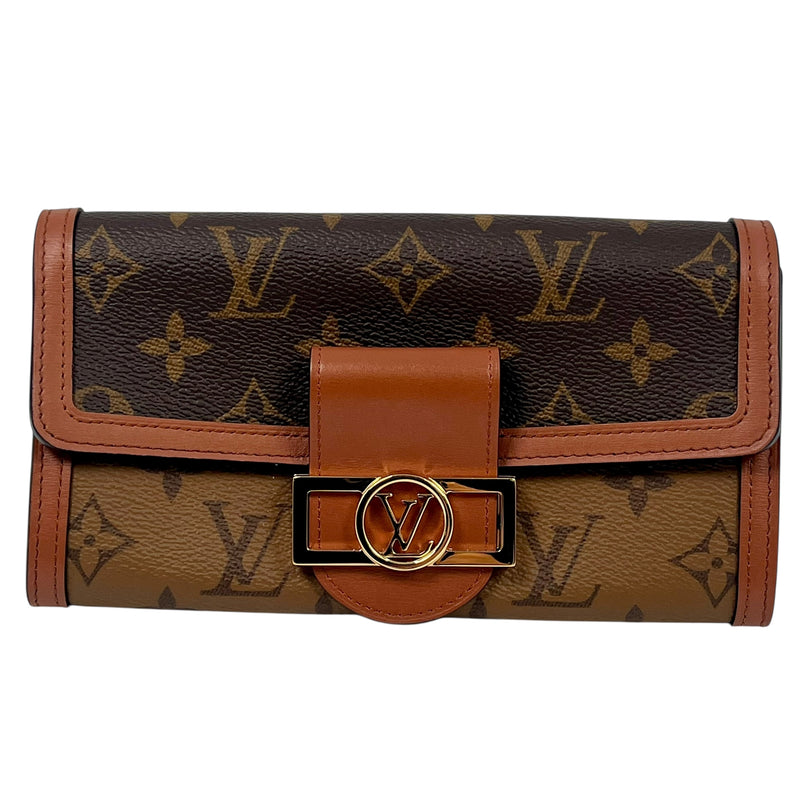 Louis Vuitton Monogram Canvas Reverse Portefeuille Sarah Dauphine Long Wallet - Brown 