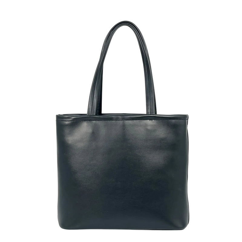 PRADA Soft Calf Leather Tote Bag/Shoulder Bag - Black 