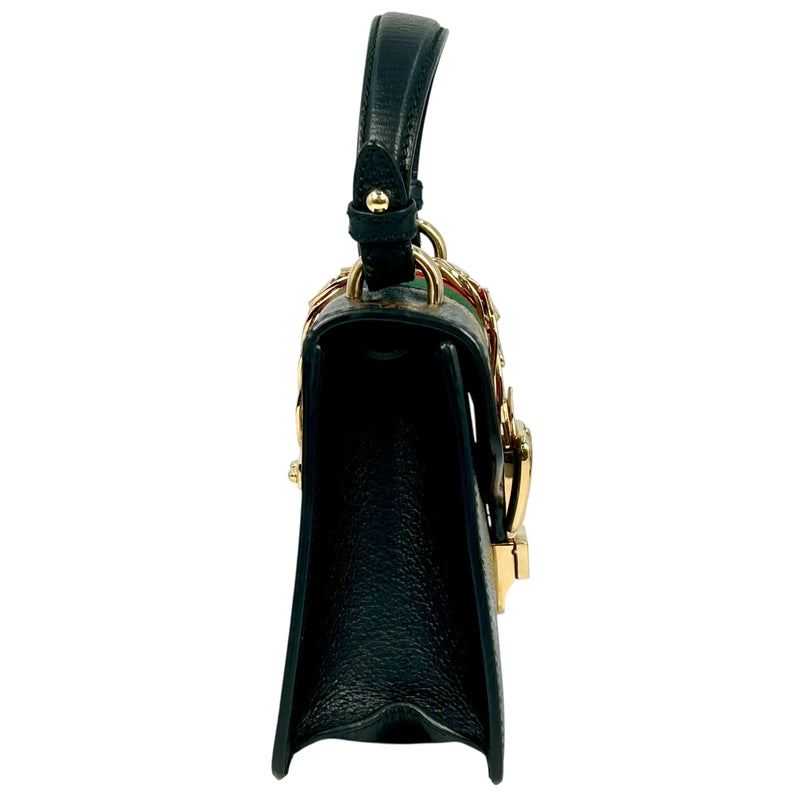 GUCCI シルヴィ ウェブライン ハンドバッグ ショルダーバッグ - ブラック