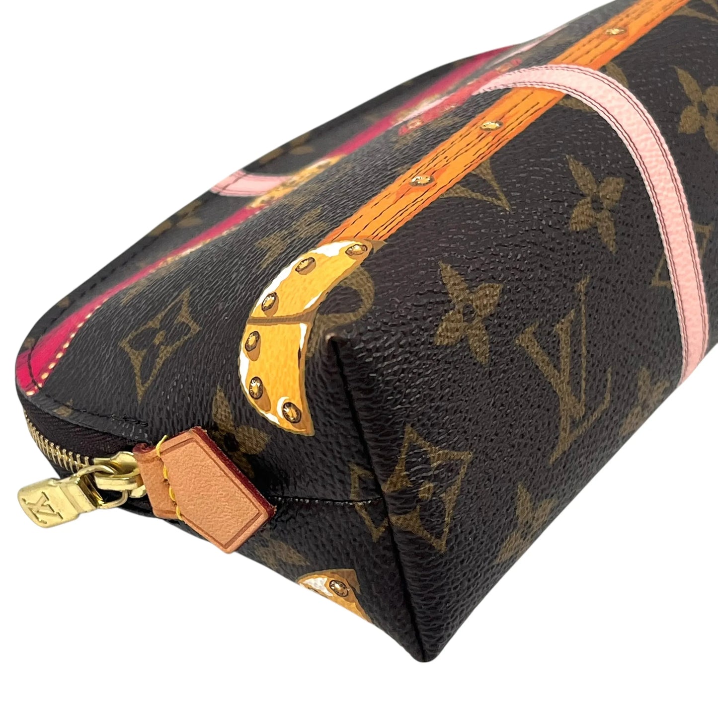 Louis Vuitton Monogram Canvas Pochette Cosmetic Summer Trunk Collection Pouch - Brown 