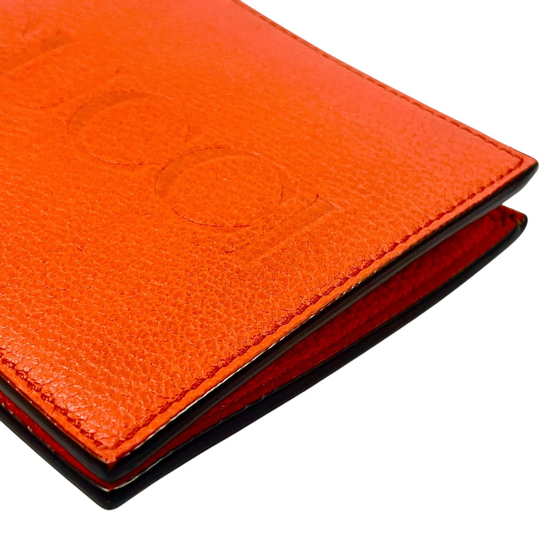GUCCI GG Logo Embossed Bifold Compact Wallet - Orange 