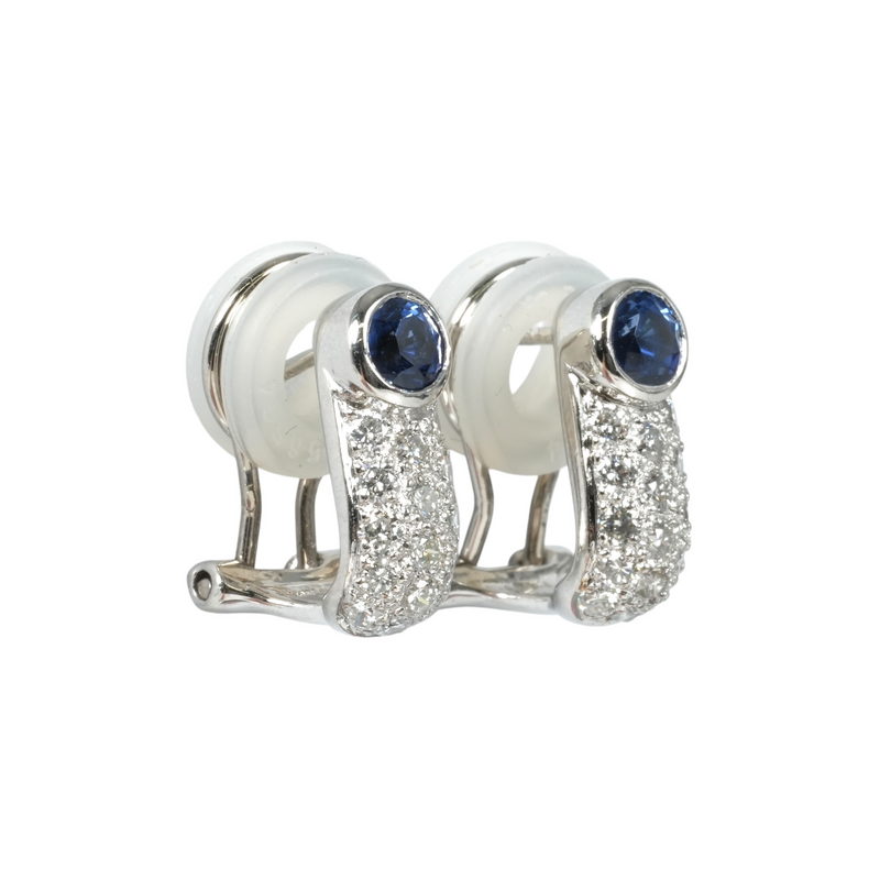 Sapphire Platinum Earrings Jewelry - Pt900 