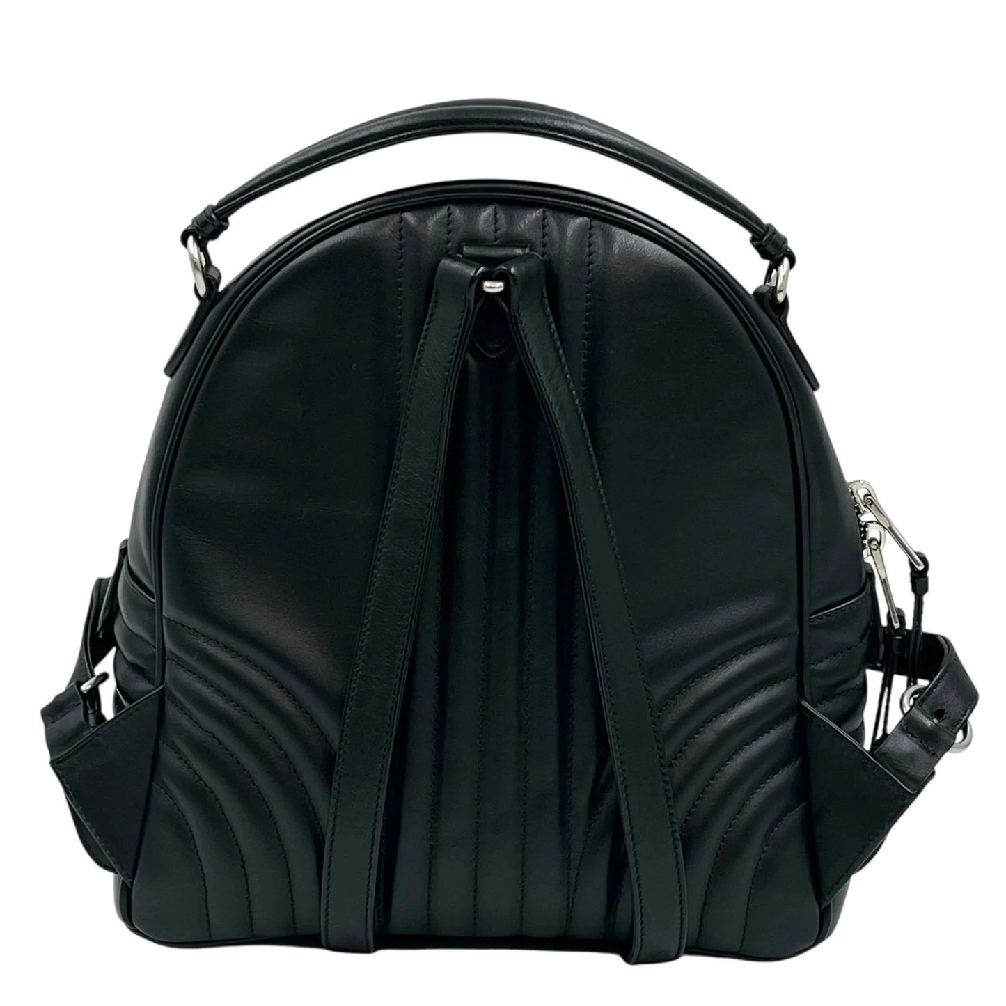 PRADA Diagram Leather Backpack - Black 