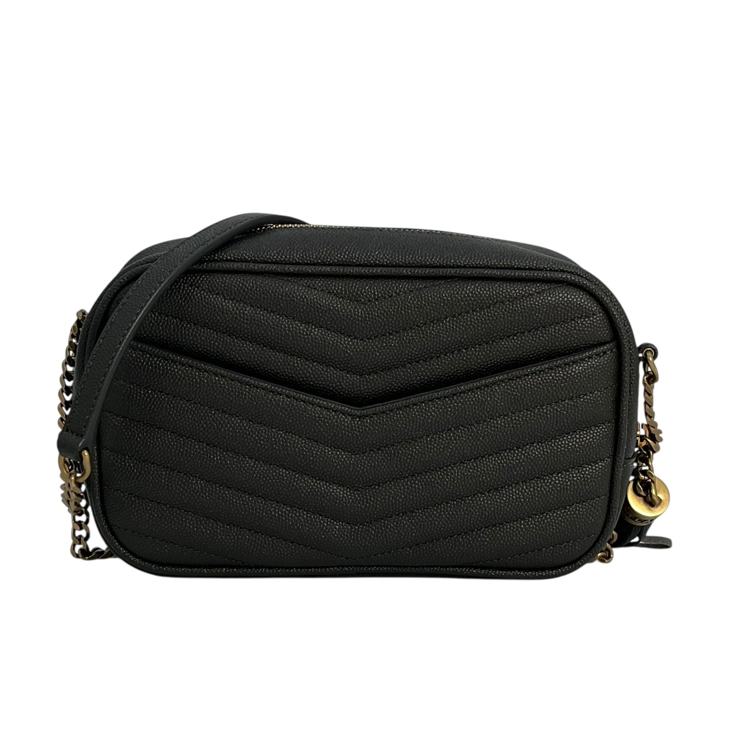 Saint Laurent Lou Mini Shoulder Bag with Chain Wallet - Dark Grey 