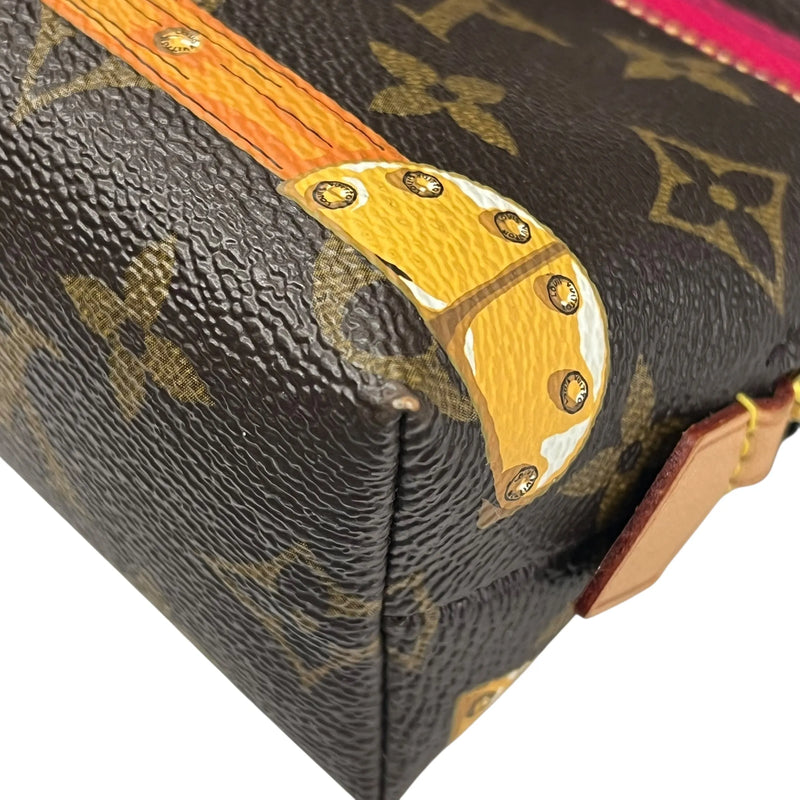 Louis Vuitton Monogram Canvas Pochette Cosmetic Summer Trunk Collection Pouch - Brown 