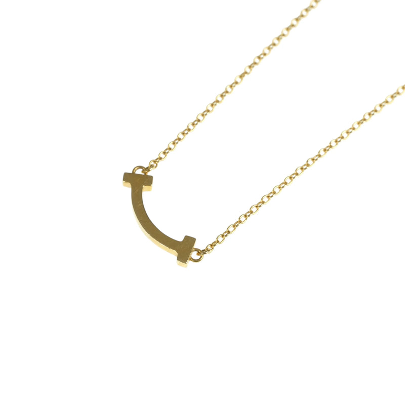 Tiffany & Co ミニ Tスマイル ネックレス - 18KYG