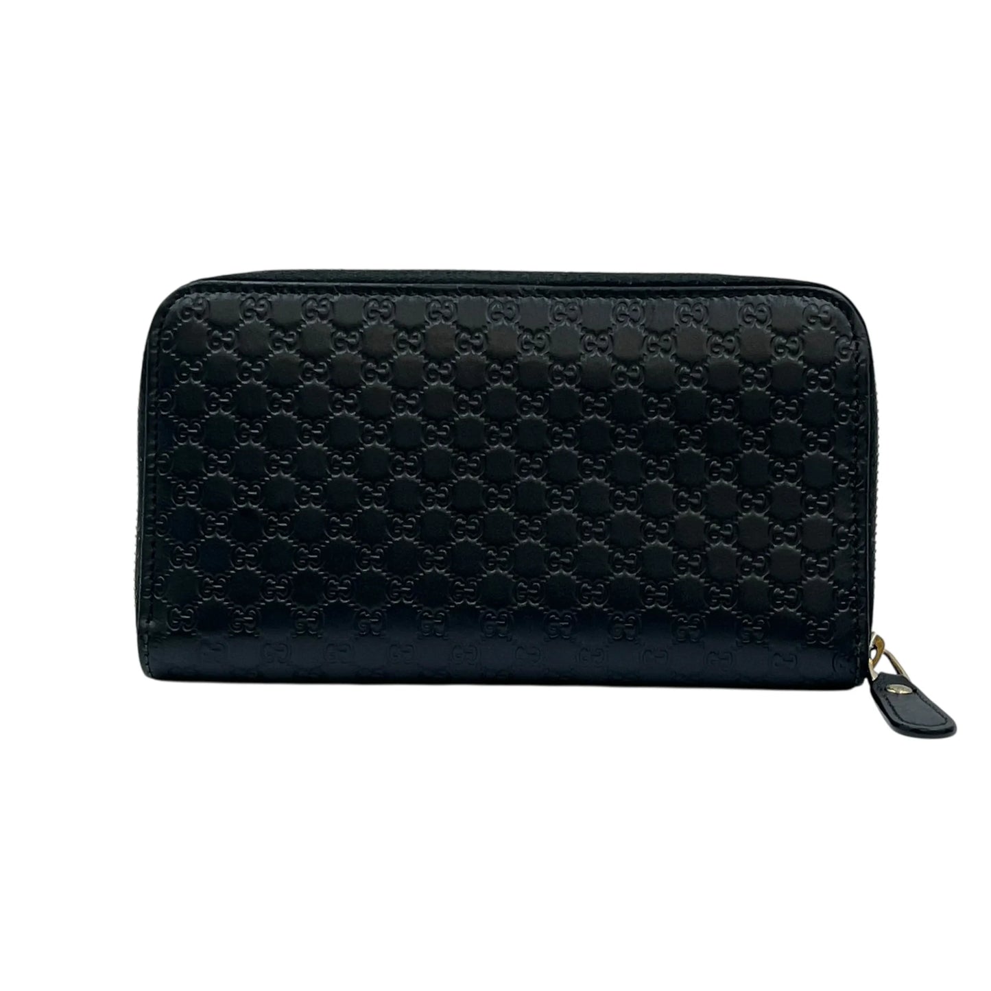 GUCCI Micro Guccissima Round Zip Long Wallet - Black 