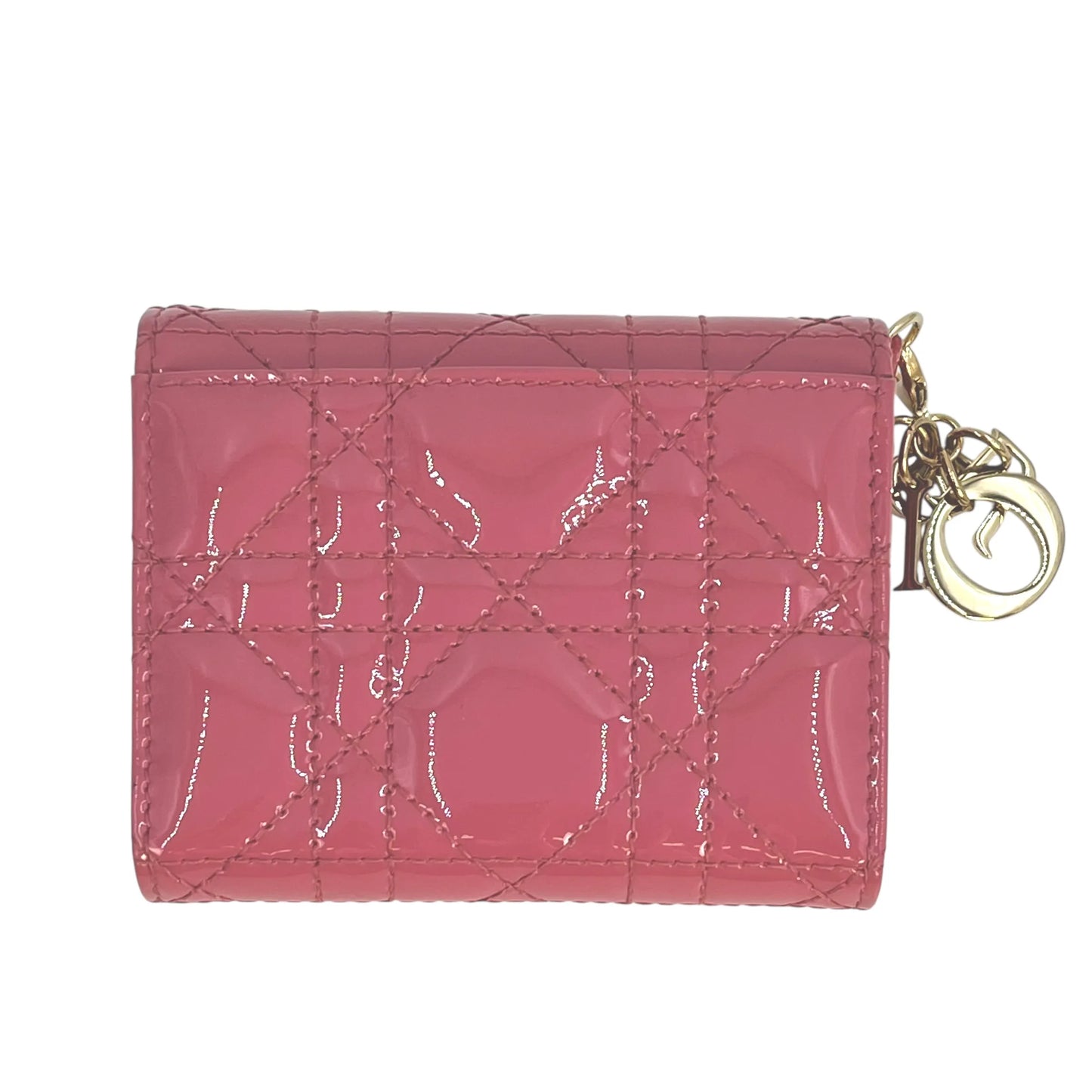 Dior Lady Dior Lotus Compact Wallet - Pink 
