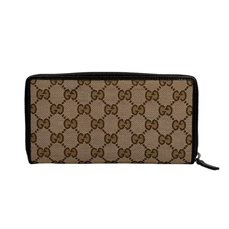 GUCCI キャンバス グッチシマ ラウンドジップ ロングウォレット - ブラウン