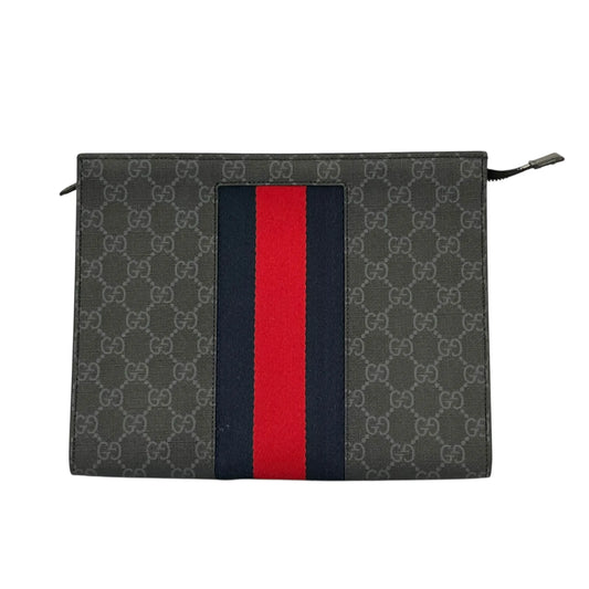 GUCCI GG Supreme Web Clutch Bag - Black 
