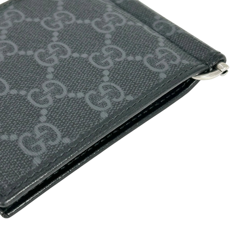 GUCCI Interlocking G GG Supreme Money Clip Compact Wallet - Black 