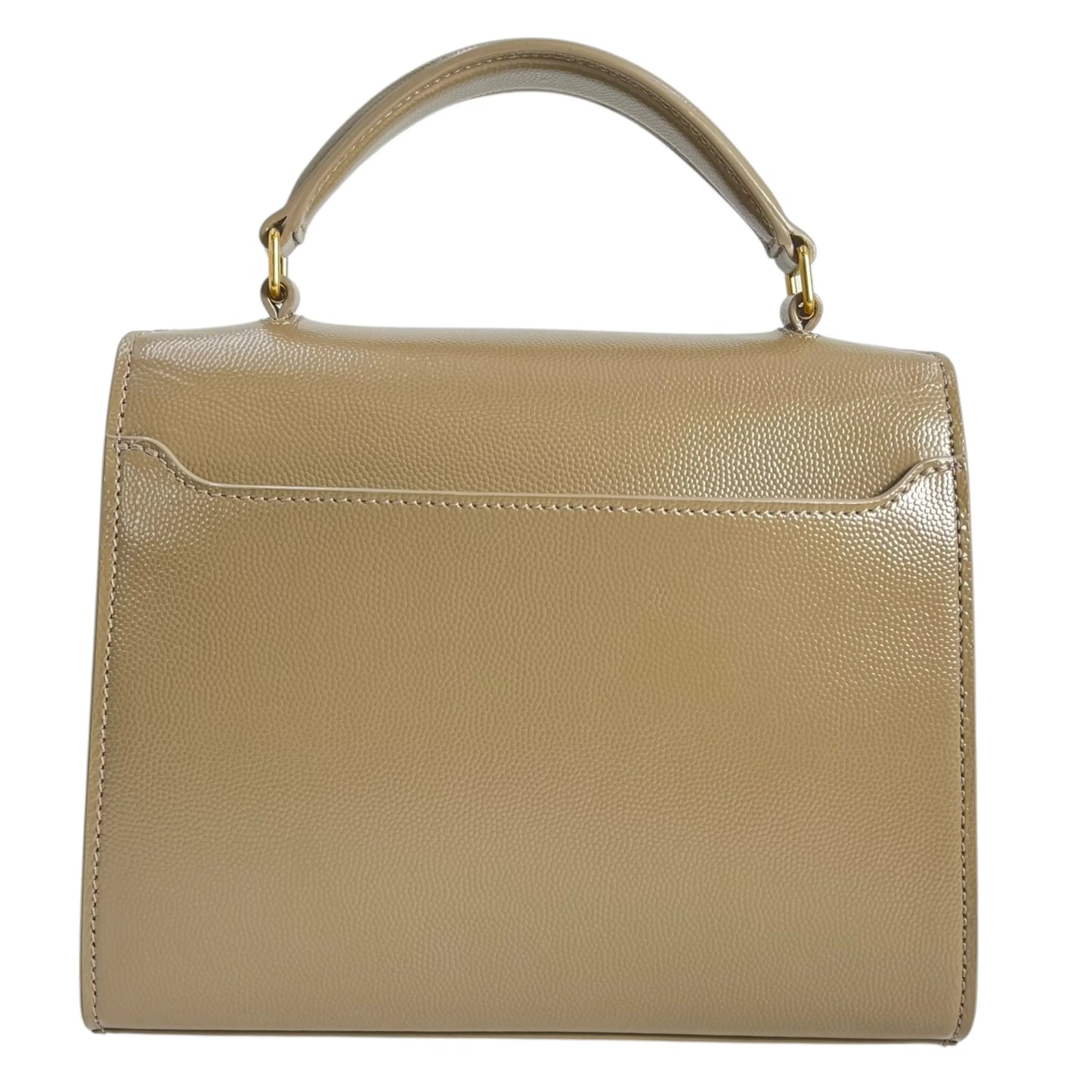 Saint Laurent Cassandra Top Handbag/Shoulder Bag - Beige 