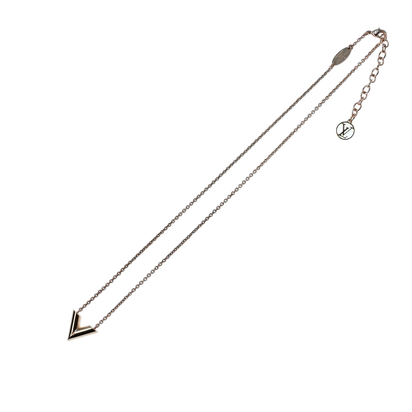 Louis Vuitton Essential V Necklace - GP - Rose Gold - 21368 