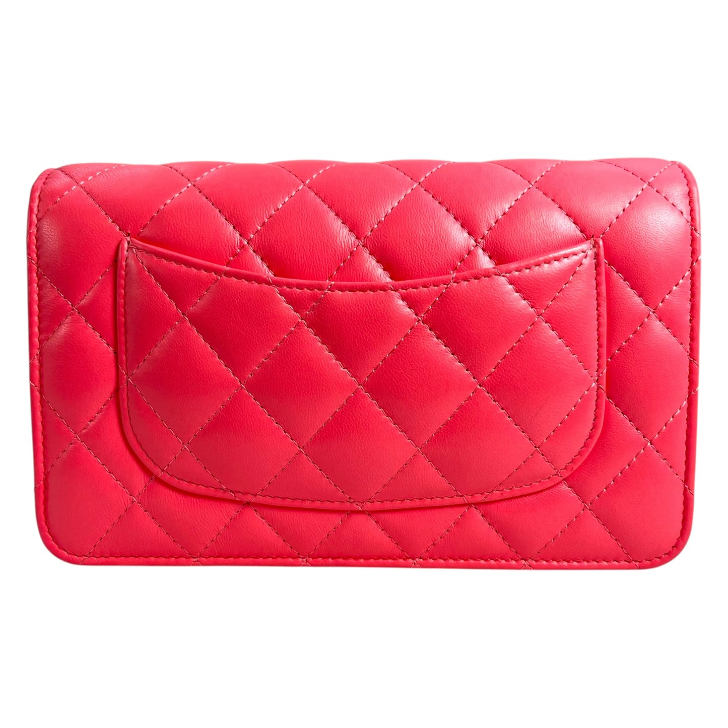 CHANEL Matelassé Lambskin Chain Wallet - Pink 
