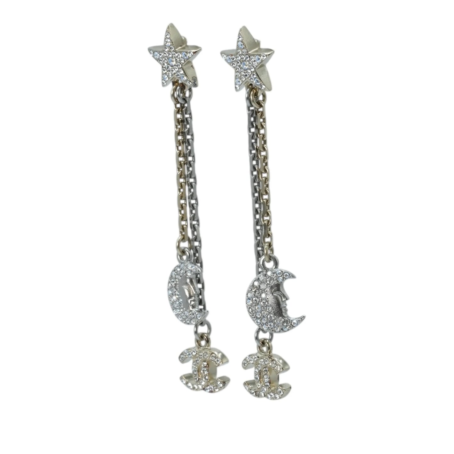 CHANEL Coco Mark Star Moon Earrings - Metal 
