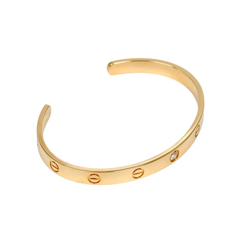 Cartier Love Open Bracelet 1PD Diamond Jewelry - 18KYG 