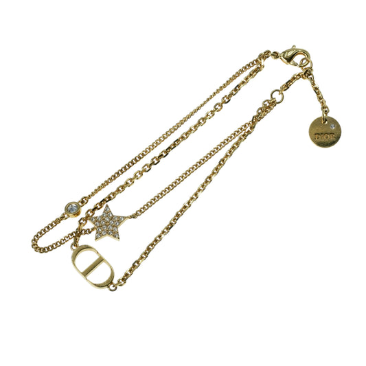 Dior Petit CD Double Bracelet with Star Rhinestones - Gold Plated 