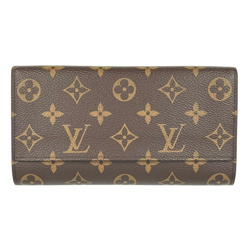Louis Vuitton モノグラム キャンバス ポルトフォイユ サラ 長財布 ロングウォレット - ブラウン × レッド - 35056