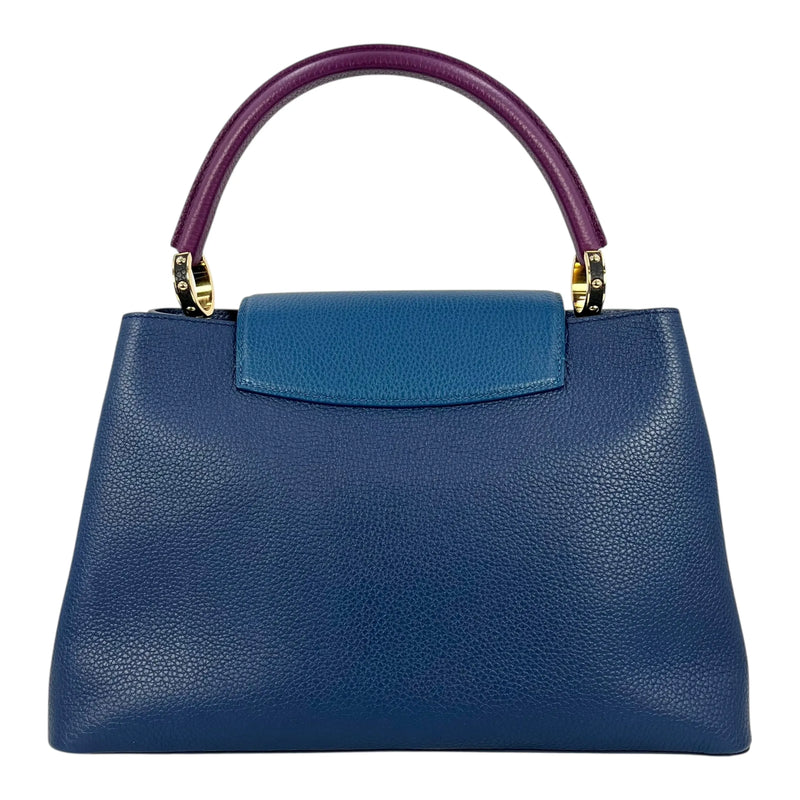 Louis Vuitton Capucines MM Taurillon Leather Handbag - Navy Blue 