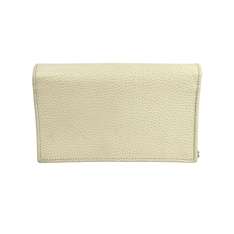 GUCCI Interrocking G Chain Wallet Shoulder Bag - Cream White 