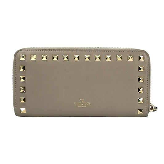 Valentino Rockstud Zip-Around Wallet - Grey 