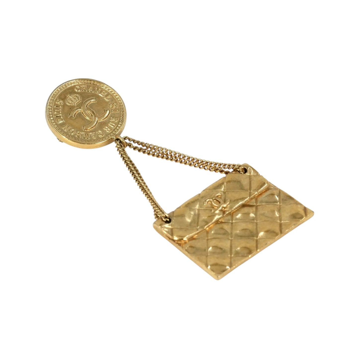 CHANEL Matelasse CC Logo Brooch 29 - Metal 