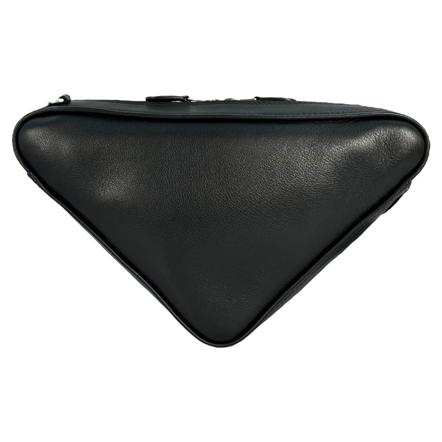 BALENCIAGA Triangle Leather Chain Shoulder Bag - Black 