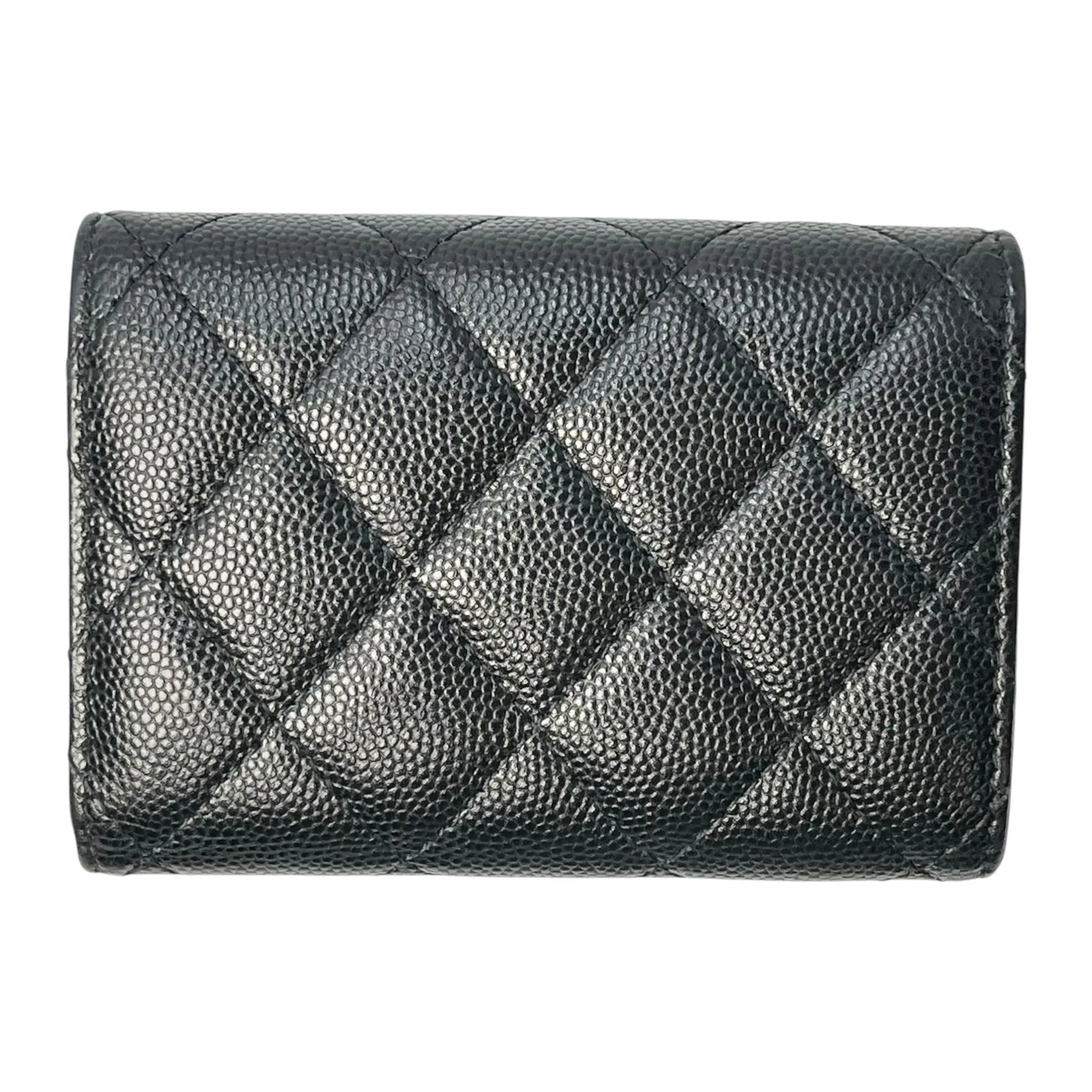 CHANEL Classic Small Flap Compact Wallet in Caviar Leather - Black 