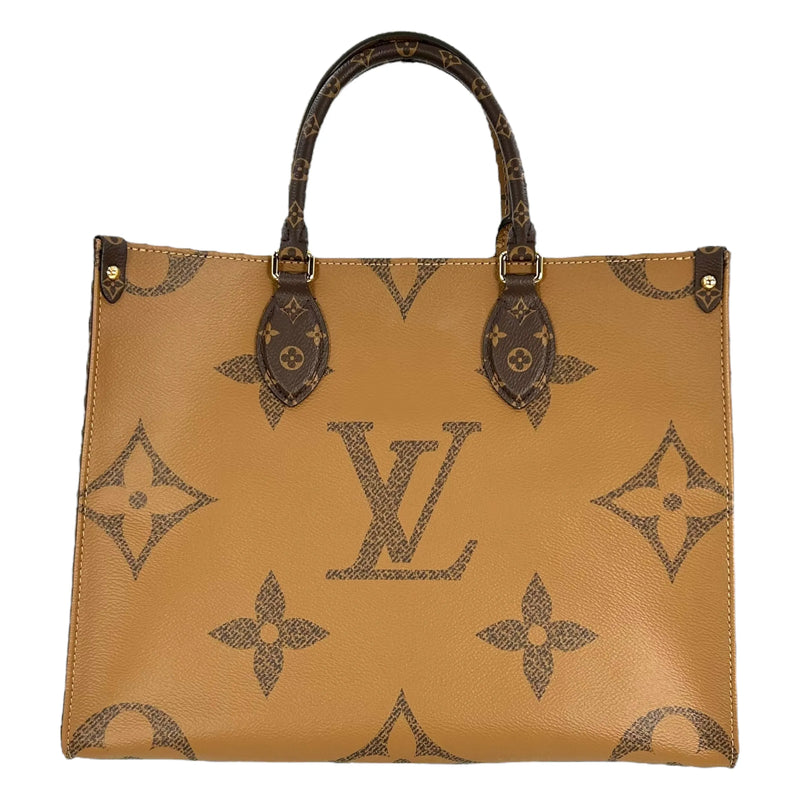 Louis Vuitton モノグラム キャンバス リバース ジャイアント オンザゴーMM ハンドバッグ ショルダーバッグ - ブラウン - 34948