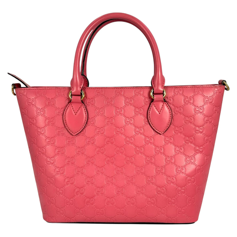 GUCCI グッチシマ レザー ハンドバッグ ショルダーバッグ - ピンク