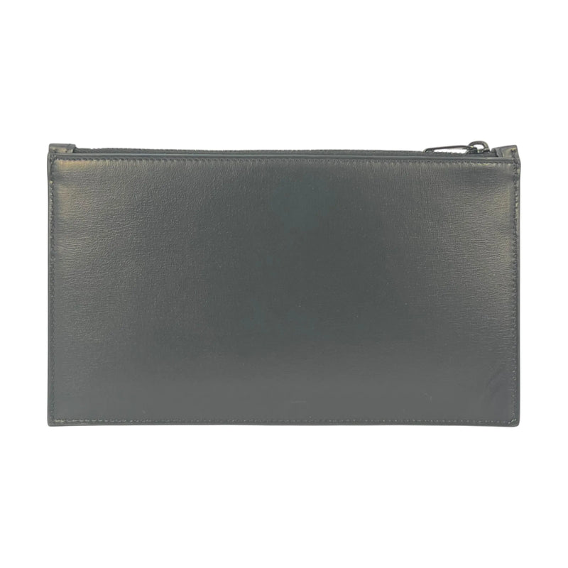 SAINT LAURENT Leather Pouch Long Wallet - Black 