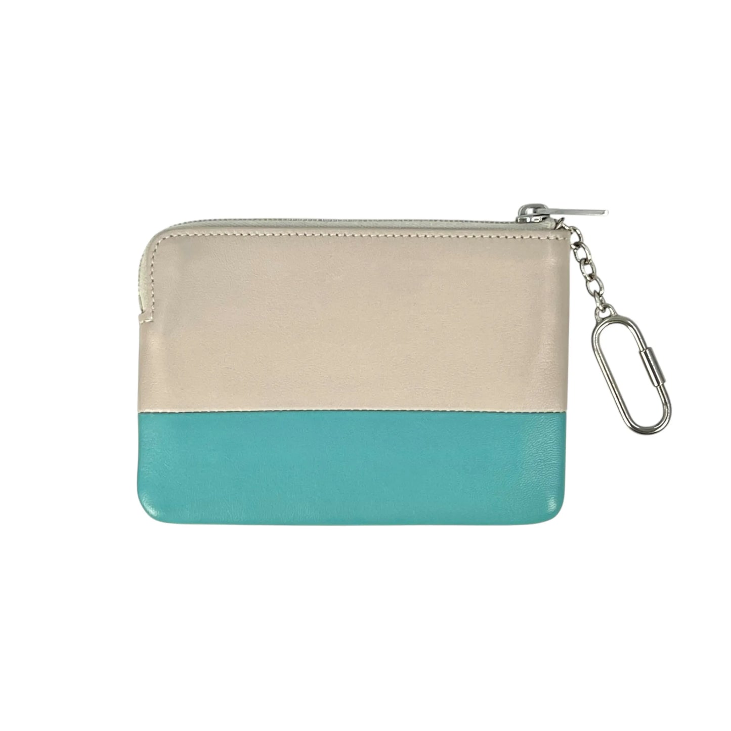 CELINE Two-Tone Key Ring Coin Case - Gray and Blue 