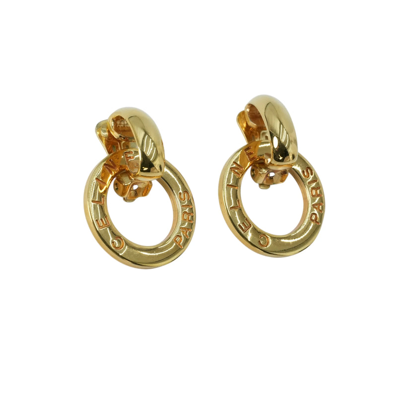 CELINE Circle Logo Earrings - GP 