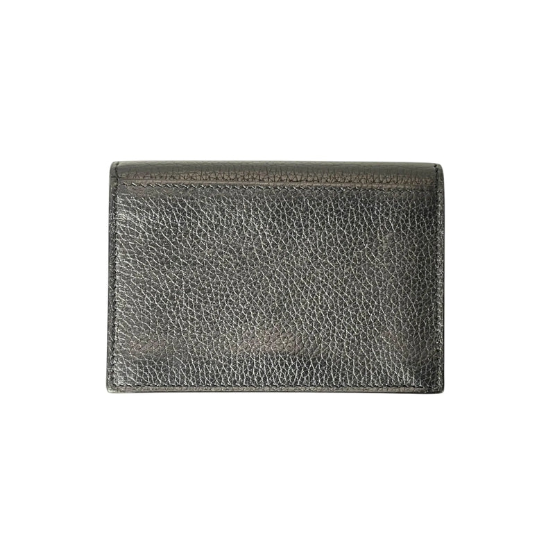 SAINT LAURENT Leather Card Case - Black 
