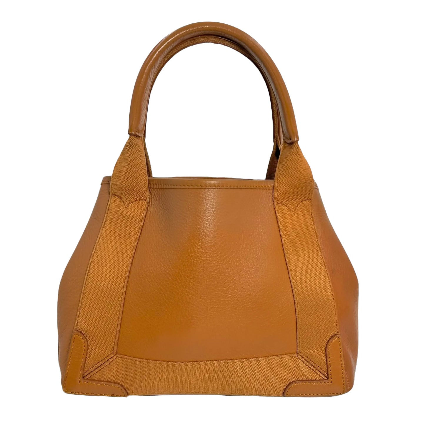 BALENCIAGA Navy Cabas Leather Handbag/Shoulder Bag - Brown 