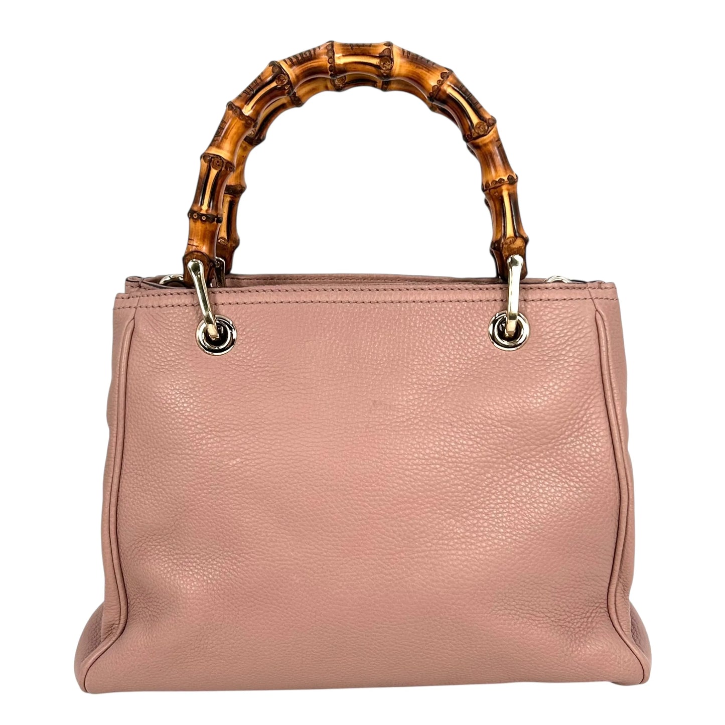 GUCCI Bamboo Leather Handbag/Shoulder Bag - Pink 