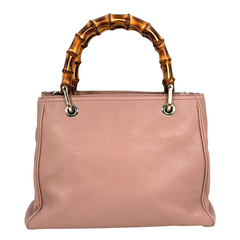 GUCCI Bamboo Leather Handbag/Shoulder Bag - Pink 