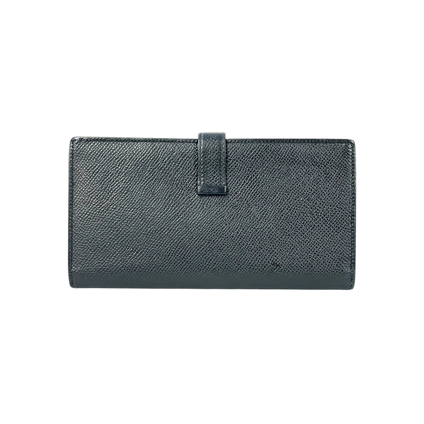 HERMES Bearn Souffle Epsom Leather Long Wallet (2014) - Black (R Stamp) 