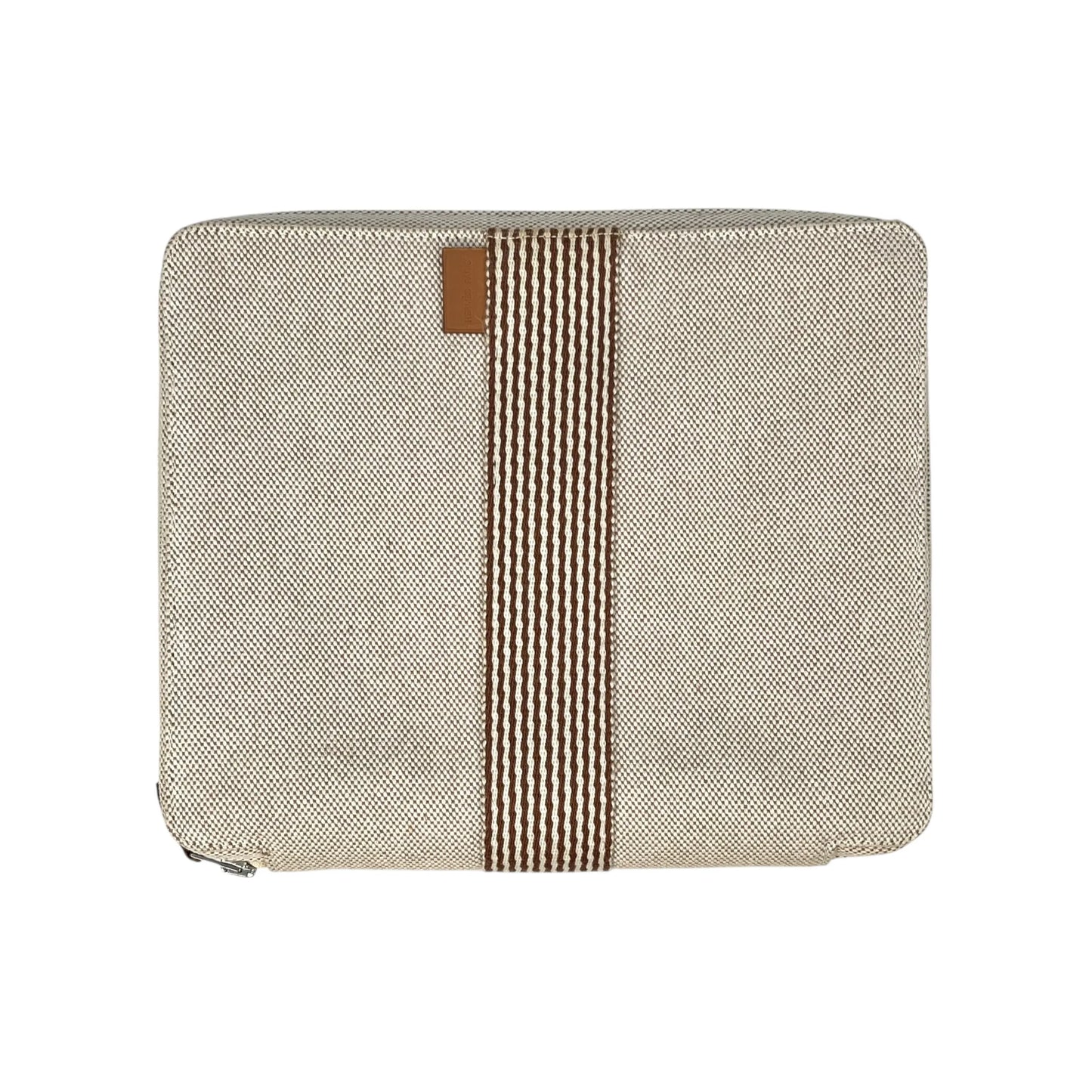 HERMES Air Line Canvas Travel Pouch - Beige 
