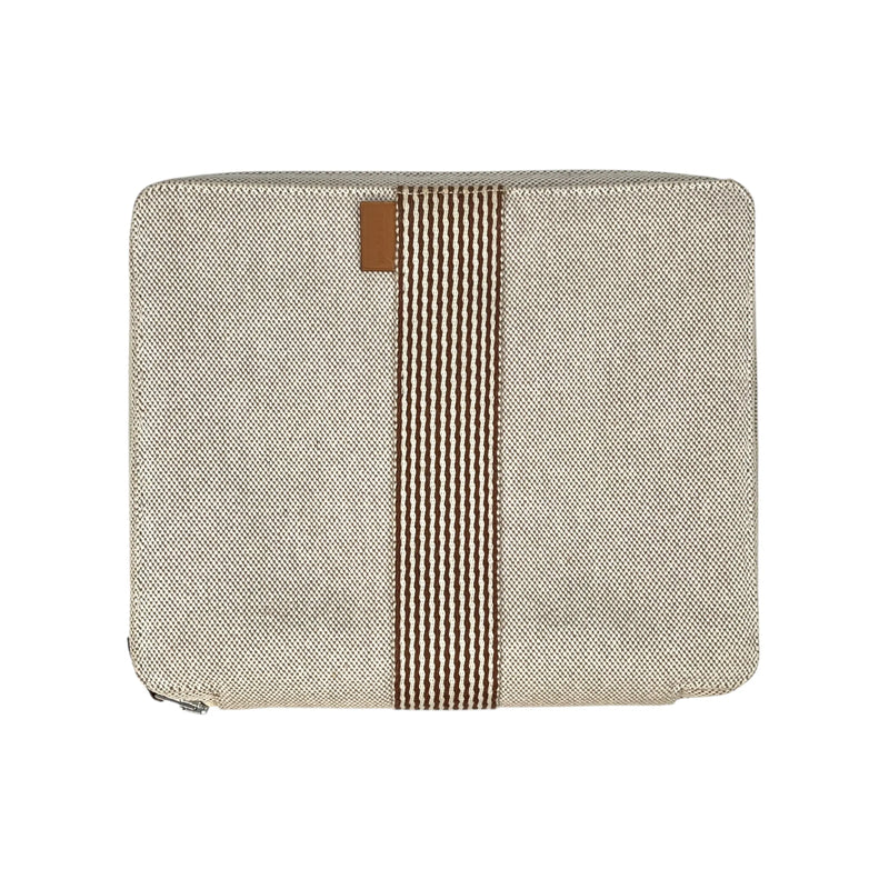 HERMES Air Line Canvas Travel Pouch - Beige 