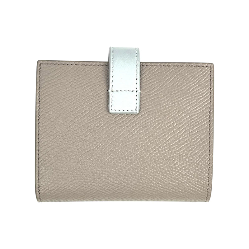 CELINE Small Strap Wallet in Calfskin, Bifold Compact Wallet - Gray 