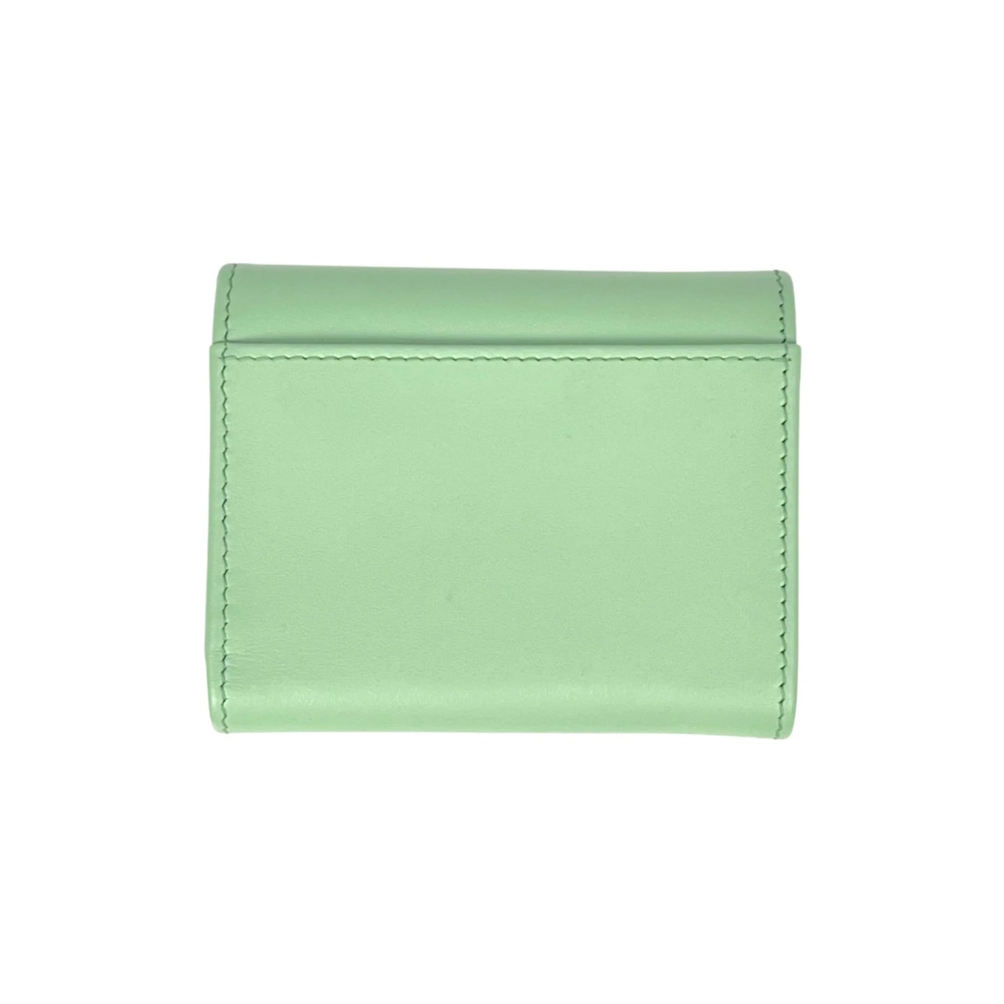 PRADA Saffiano Leather Tri-fold Compact Wallet - Green 