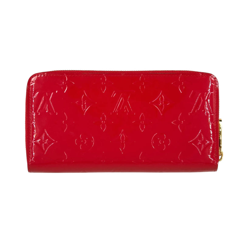 Louis Vuitton Monogram Vernis Zippy Wallet Long Wallet - Red 